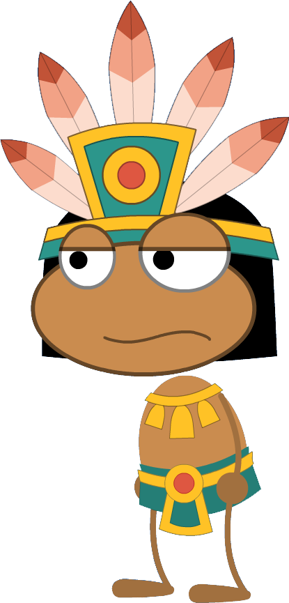 Aztecwarrior - Aztec Warrior Cartoon (415x865), Png Download