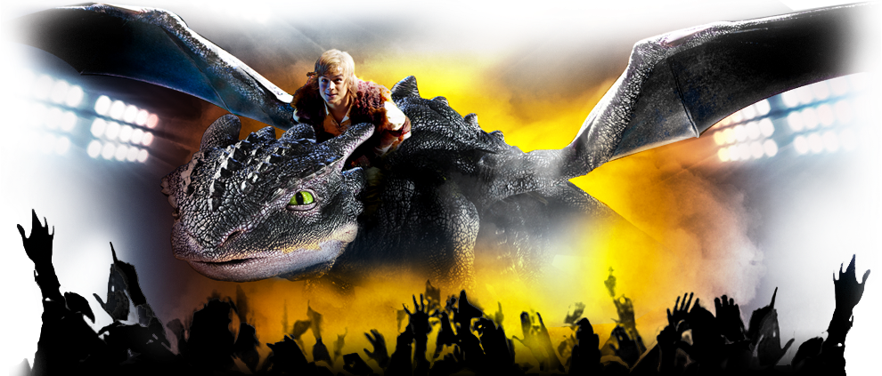 In A Legendary World, Dragons And Vikings Collide And - Train Your Dragon Live Spectacular (990x423), Png Download