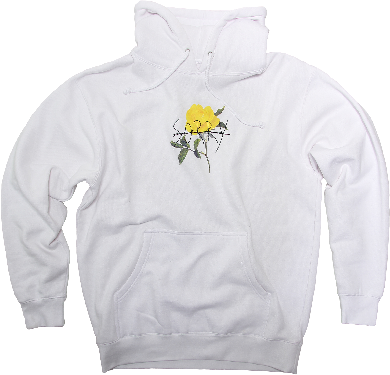 White Hoodie Featuring "sorry" Embroidered Over A Yellow - Hoodies With Beyonce (1600x1600), Png Download
