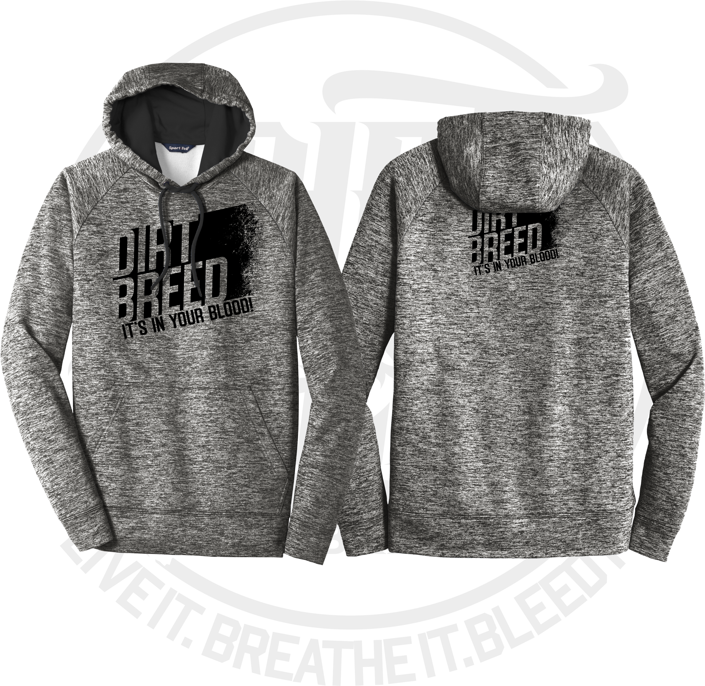 Dirtbreed Dirt Track Racing Hoodie - Sport Tek Posicharge Electric Heather Fleece Hooded (2500x2500), Png Download