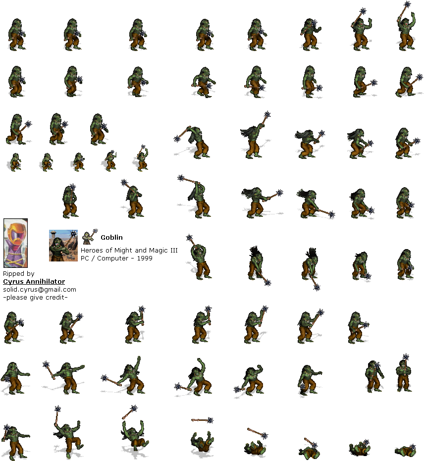 Click To View Full Size - Heroes Of Might And Magic 3 Goblin (870x945), Png Download