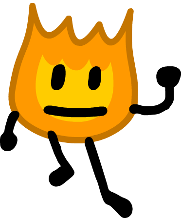 Firey Jr Flame Copy0001 - Bfdi Firey Jr Gif (372x447), Png Download