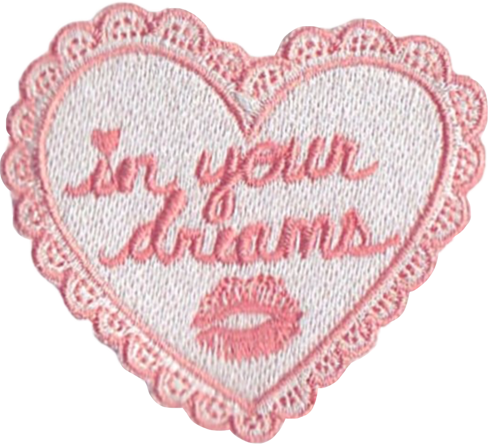 Empressamethyst On Redbubble Lips Heart Embroidery - Embroidered Patch (954x867), Png Download