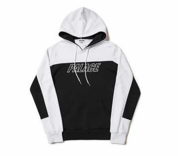 Palace Black And White Hoodie (600x315), Png Download