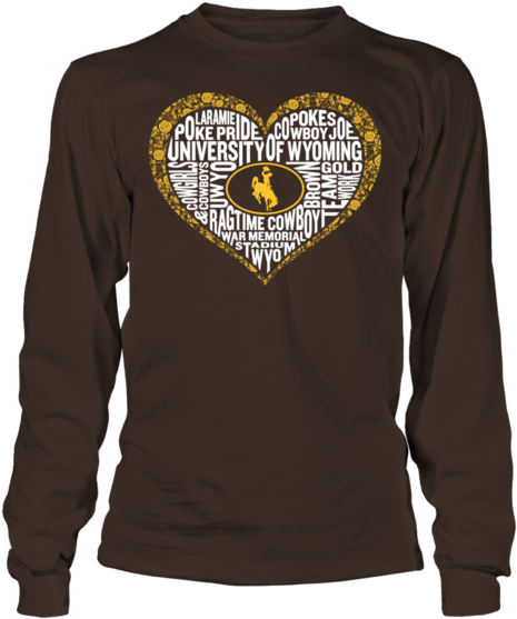 Word Cloud Lace Heart Wyoming Cowboys Shirt - Lsu Shirts (600x600), Png Download
