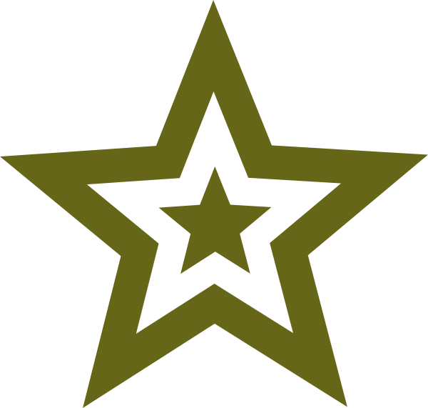 Star Military Green Clip Art At Clker - Military Clipart (600x571), Png Download