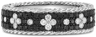 Roberto Coin Ring With Black And White Fleur De Lis - Bracelet (800x800), Png Download