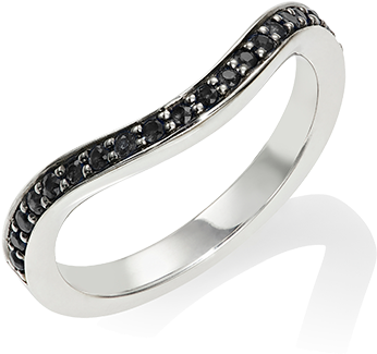 Black Diamond Keeper Eternity Ring, 18ct Rose Gold (600x600), Png Download