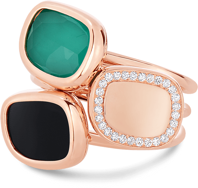 Roberto Coin Black Jade 18k Rose Gold Ring - Roberto Coin Black Jade Ring (1600x1600), Png Download