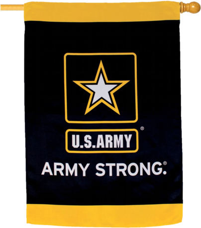 Army Star Logo Army Strong House Flag - Us Army Army Strong (407x480), Png Download