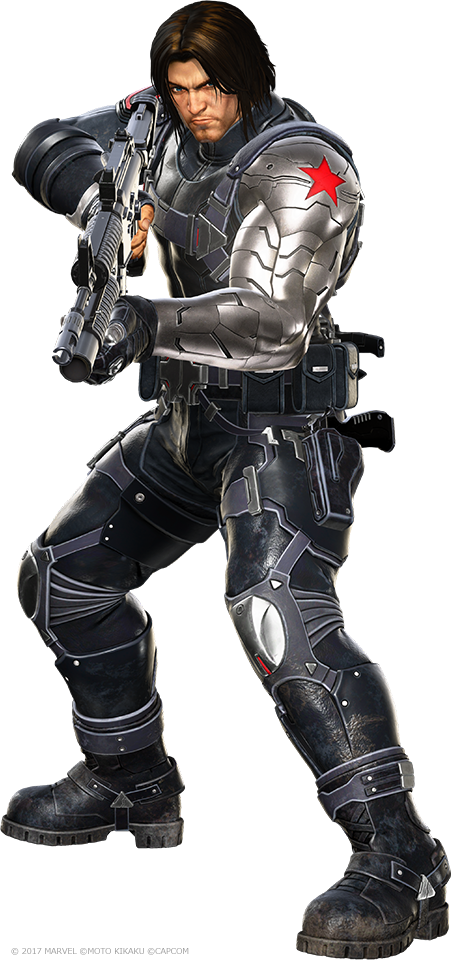 James Buchanan Barnes From Marvel Vs - Winter Soldier Marvel Vs Capcom (451x960), Png Download