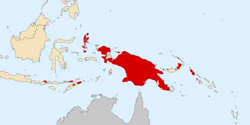 Papuan Languages - Papua New Guinea Location (500x250), Png Download