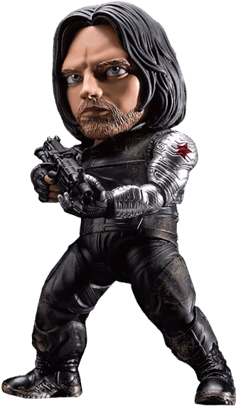 Civil War - Action Figure Winter Soldier (600x600), Png Download