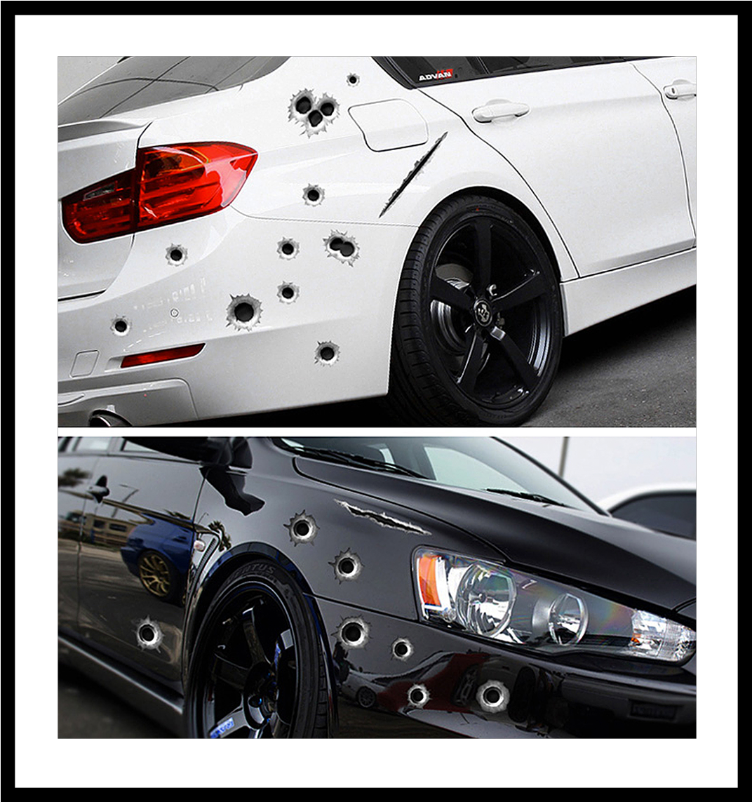Styling 3d Fake Bullet - Chinese Car Stickers (1247x1193), Png Download