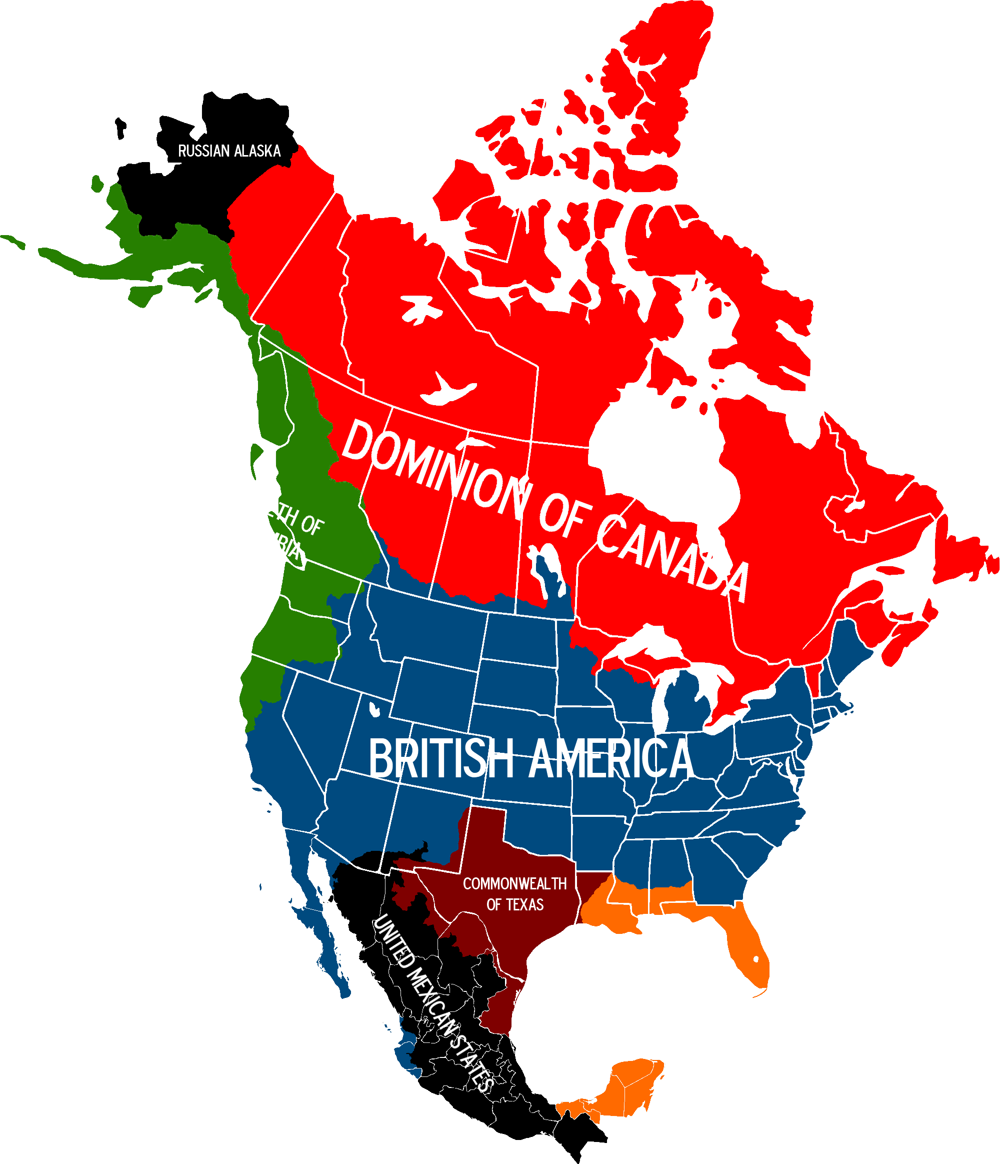 Map Of British North America - British North America (2000x2327), Png Download