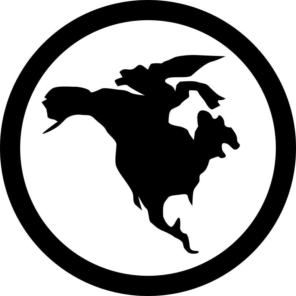 North America - - World Map Black (980x980), Png Download