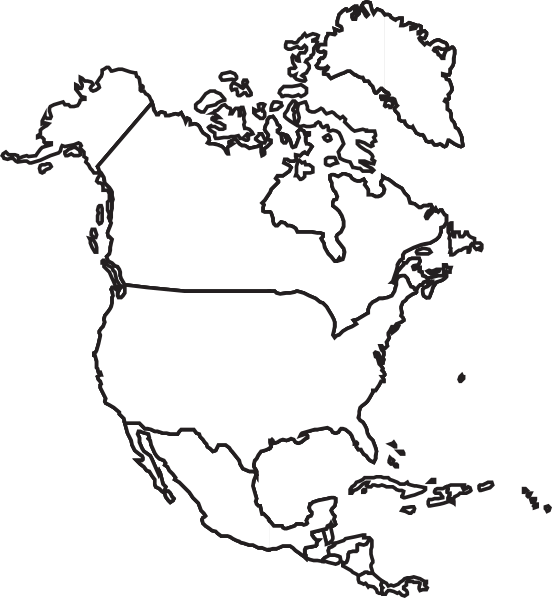 Jpg Freeuse Map Clip Art At Clker Com Vector - Outline North American Rivers Map (552x598), Png Download