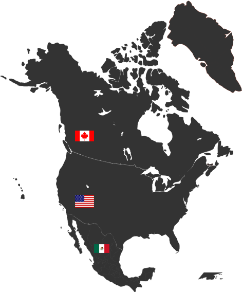 New Maps North America - North America National Borders (817x583), Png Download