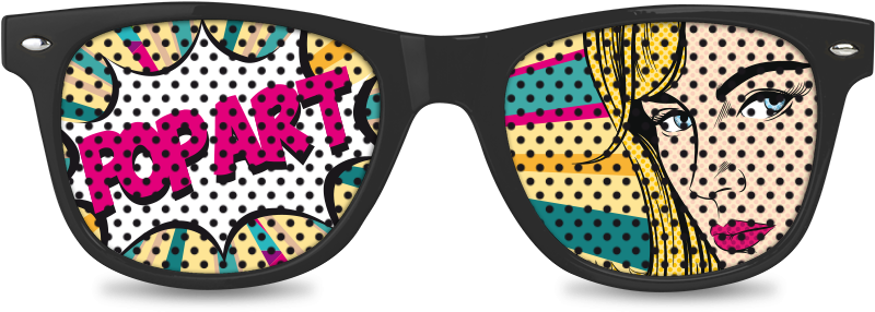 Pop Art Glasses Png (800x450), Png Download