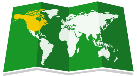 North America - World Map (491x339), Png Download