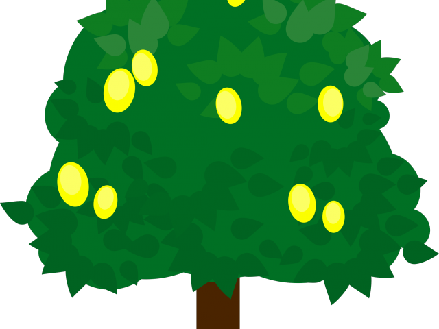 Lemon Clipart Lemon Leaf - Tree Full Of Fruits Cartoon (640x480), Png Download