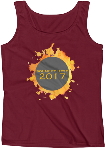 2017 Solar Eclipse Watercolor Burst - Beach Volleyball Shirt Mock Up (600x600), Png Download