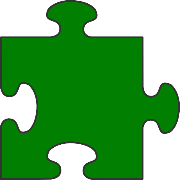Blue Border Puzzle Piece Top-green Fill Png (600x601), Png Download