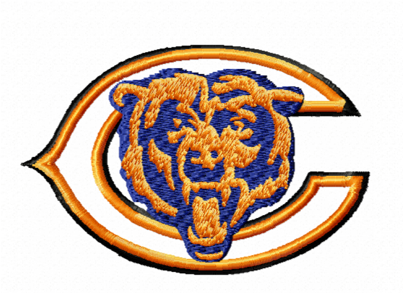 Bears Applique - Chicago Bears Clipart Black And White (800x800), Png Download