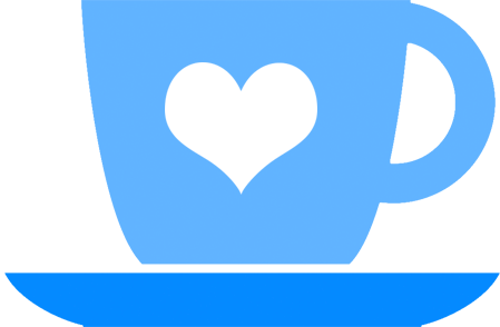 Coffee Mug Icon With Heart On It (449x294), Png Download