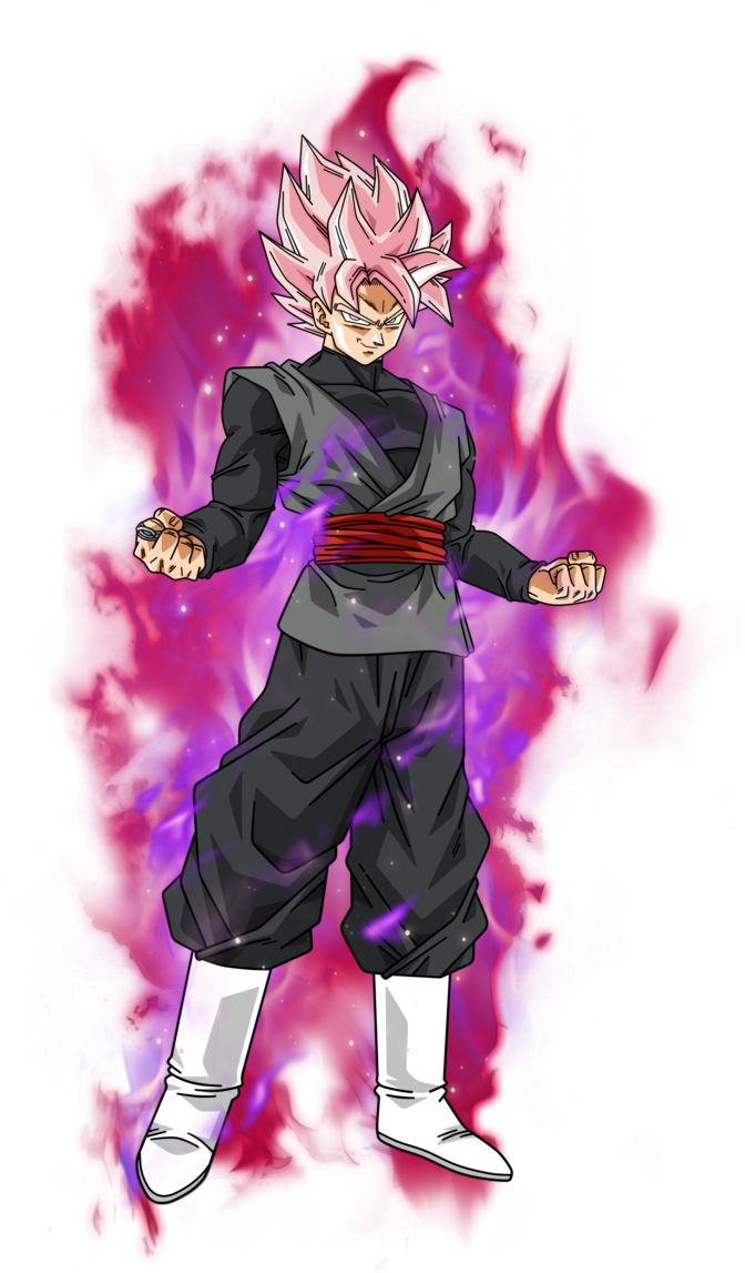 Con Un Aura Mas Cercana Al Estilo Del Anime Goku Black - Black Goku Ssj Rose Png (690x1159), Png Download