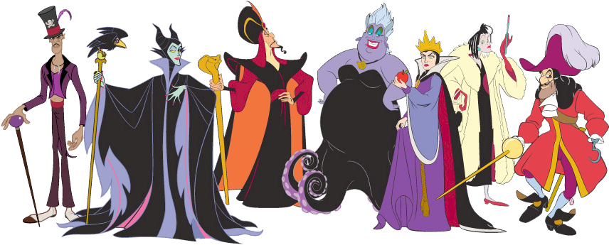 Disney Villains Png Clip Library Library - Disney Villains Png (868x351), Png Download