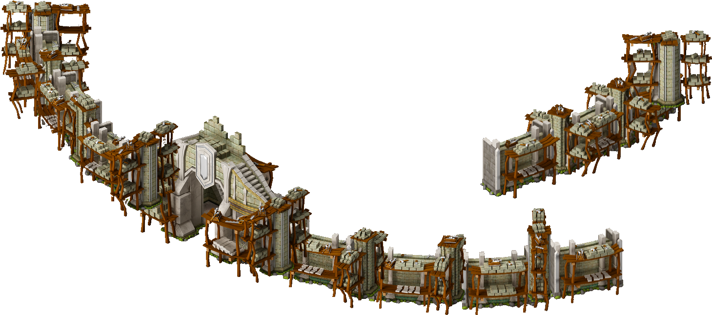 Gnome Town Castle Wall Stage2 - Castle (1474x675), Png Download