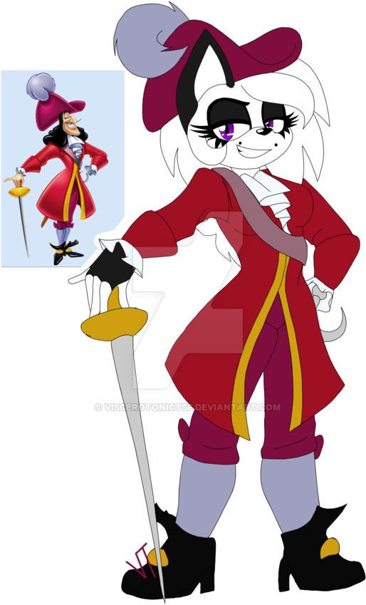 Hook Clipart Villain - Cartoons Captain Hook Disney (514x849), Png Download