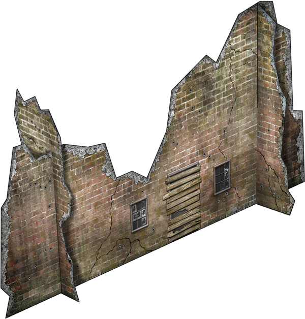 Http - //www - Davesgames - Tall Ruined Walls 01 - Paper Model Wall (600x628), Png Download