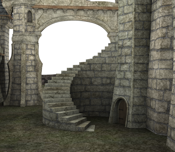 Medieval Castle Stairs (600x521), Png Download
