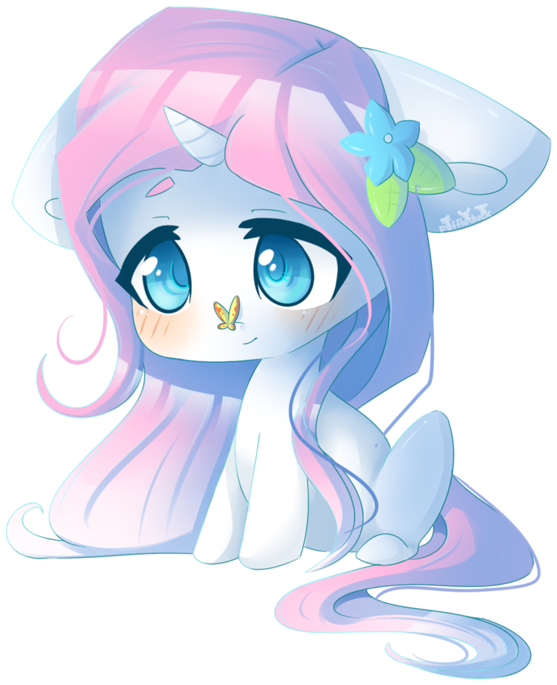 Puffleduck, Butterfly, Chibi, Cute, Oc, Oc - Imagenes De Unicornios Anime (806x992), Png Download