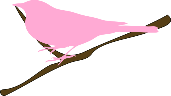 Twig Clipart - Pink Bird Clipart (600x336), Png Download