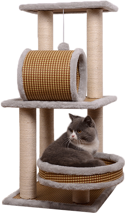 Cat Climbing Frame Small Sisal Cat Frame Wooden Cat - Cat (800x800), Png Download