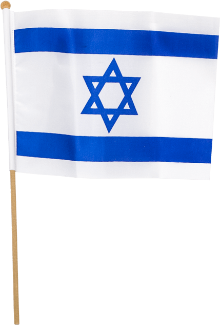 Israel Flag With Wooden Stick - Israel Flag With Stick Png (650x650), Png Download