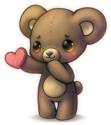 Download Love Cute Anime Animals Bear Heart Kawaii - Cute Teddy Bear