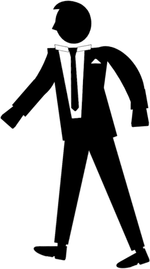 Silhouette Of Businessman In Suit And Tie - Necktie (352x555), Png Download