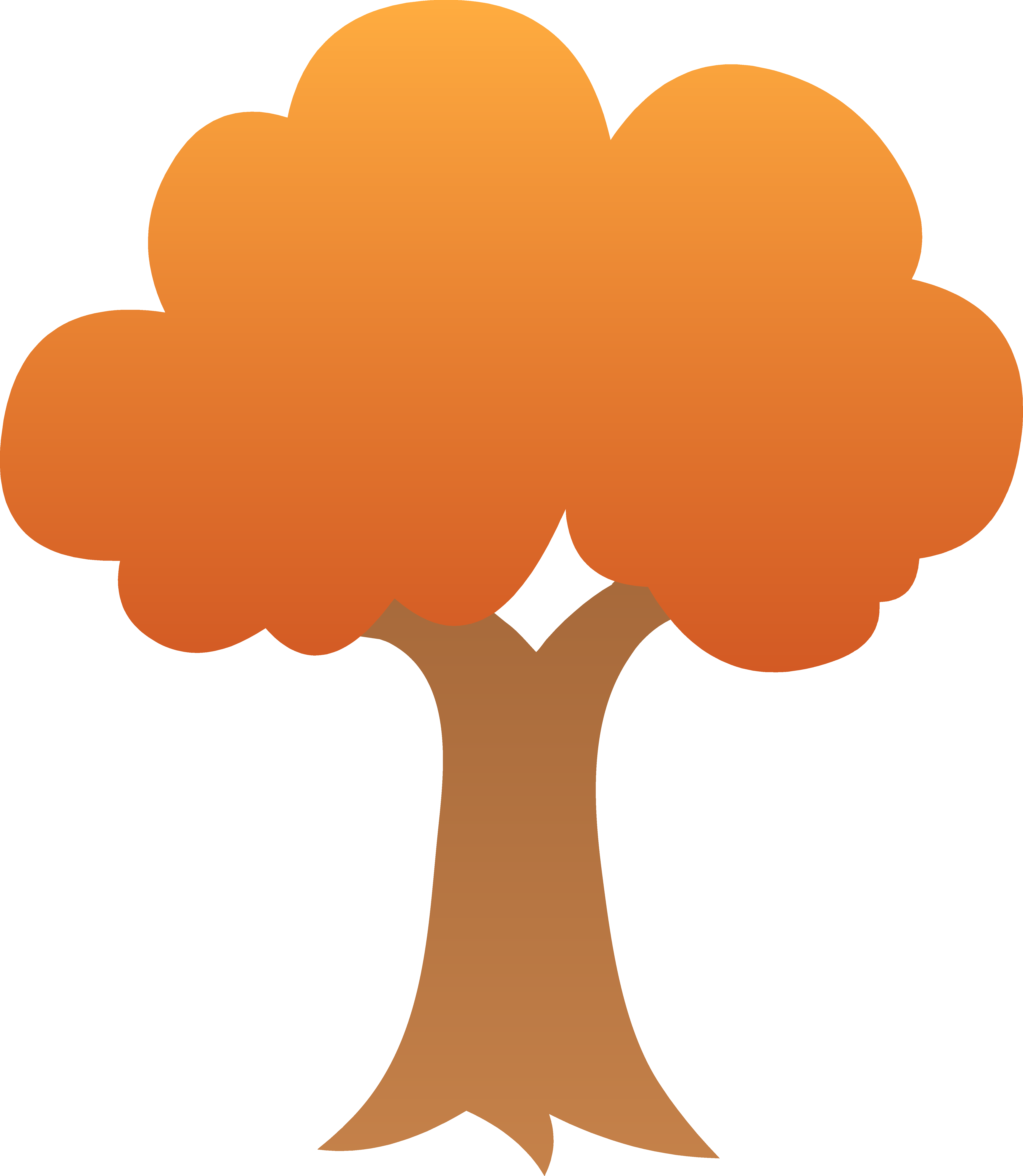 Cute Autumn Tree Design - Tree Clipart Png (5486x6309), Png Download