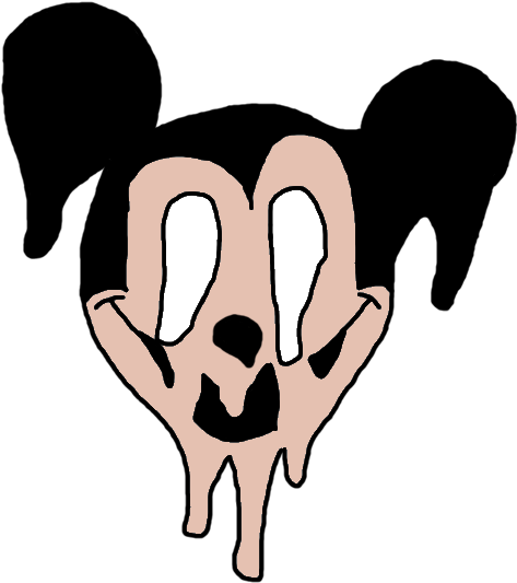 Melting Mickey (497x545), Png Download