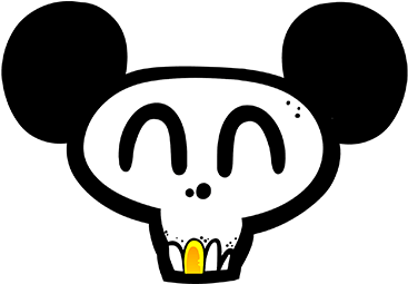 Skull Face Mickey Mouse Tshirt - T-shirt (397x397), Png Download