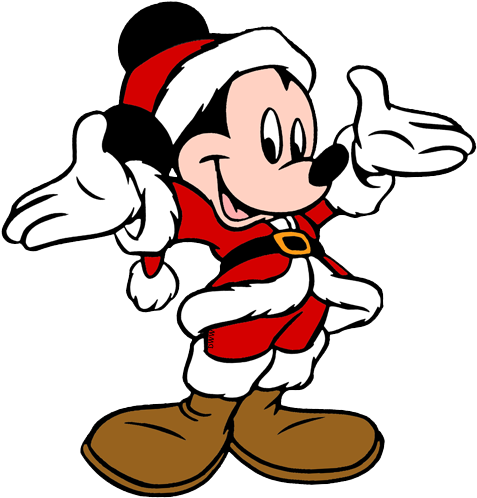 Watercolor Disney Fab Five Clipart - Christmas Mickey Clipart (500x505), Png Download