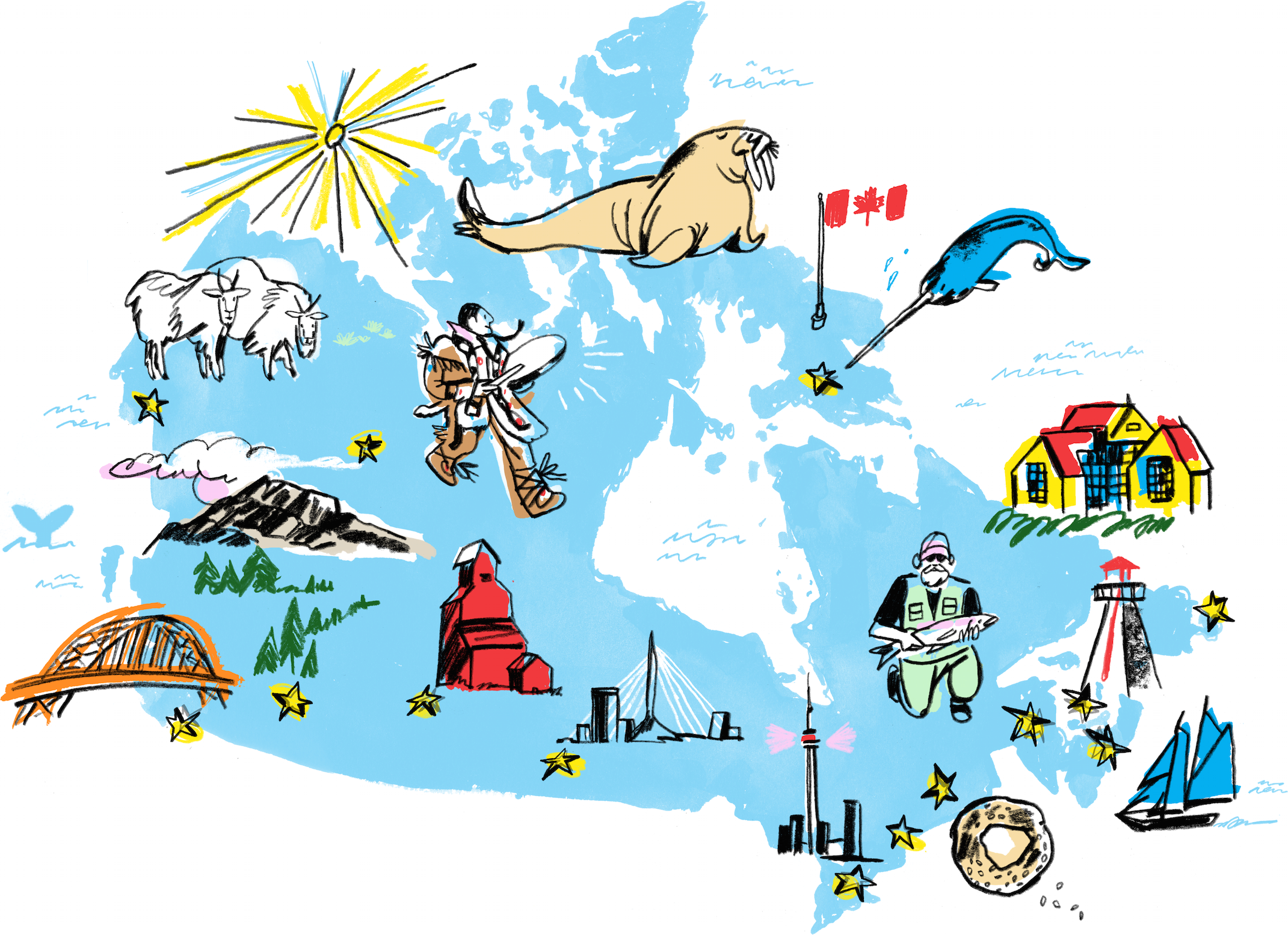 The Walrus Talks Conversations About Canada - Map Of Canada 150 (2141x1555), Png Download