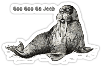 I Am The Walrus - Drawing Of A Walrus (375x360), Png Download