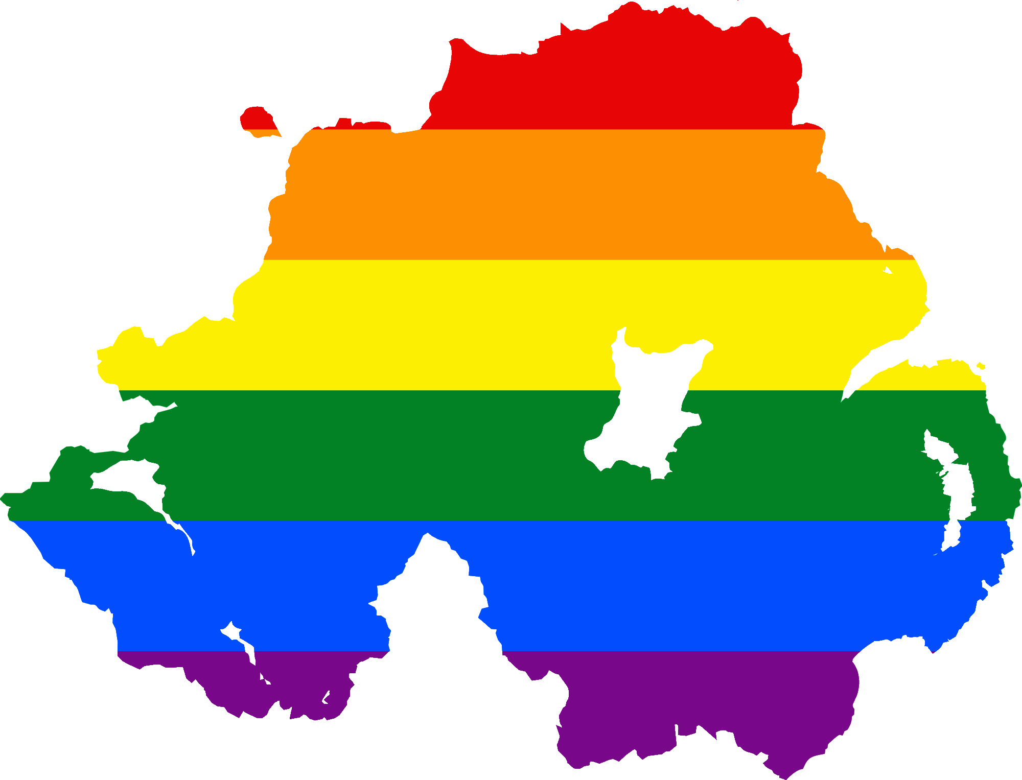 Lgbt Flag Map Of Northern Ireland - Equal Marriage Northern Ireland (2000x1527), Png Download