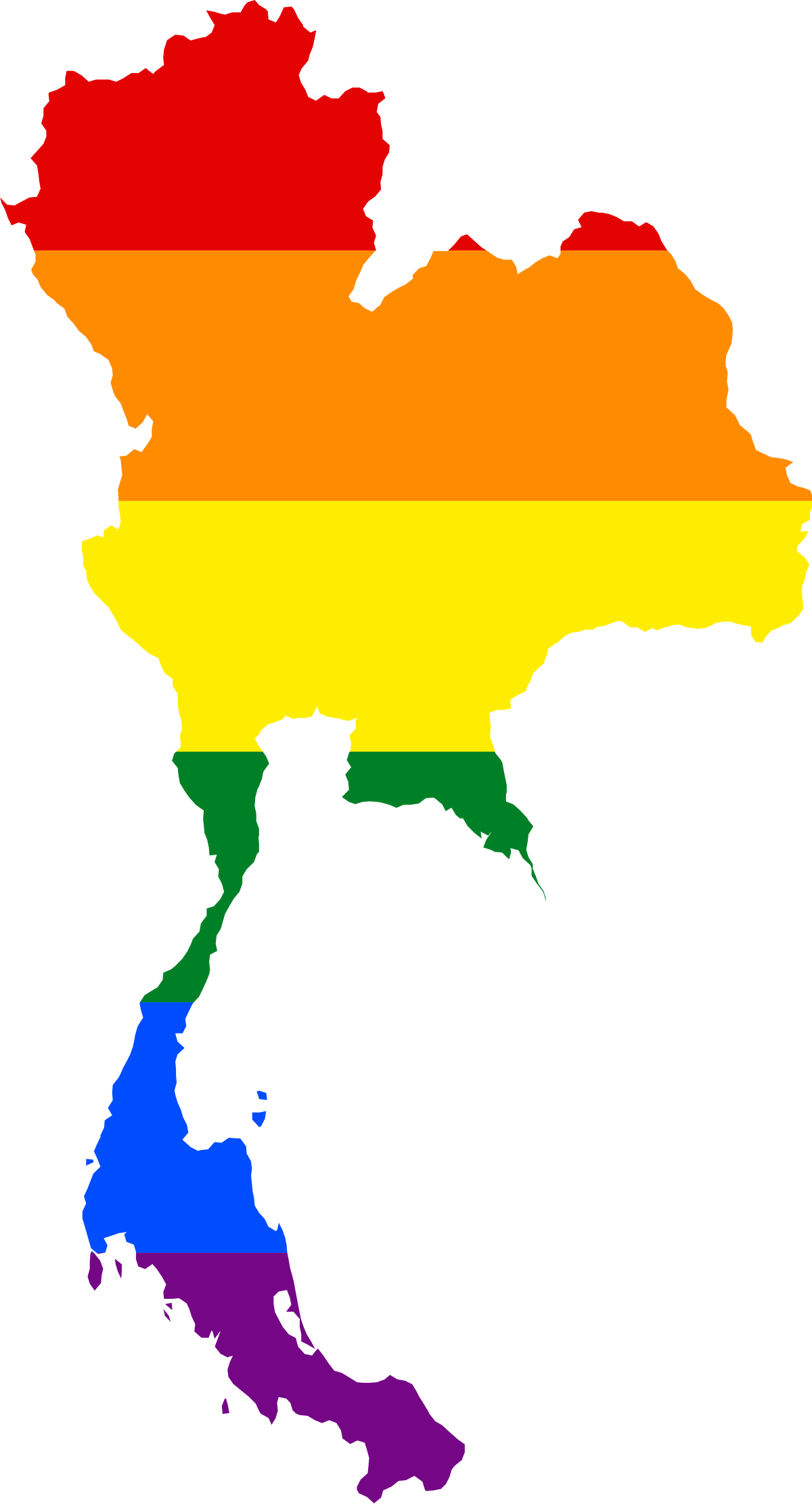 Transparent Lgbt Vector Jpg Transparent Download - Thailand Map Vector (1200x2221), Png Download