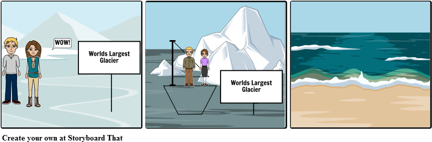 Glacier Melting - Cartoon (873x300), Png Download